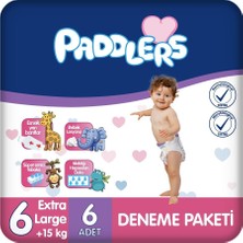 Ozka Concept Paddlers Bebek Bezi 6 Numara X-Large (15+ Kg) 6 Adet – Deneme Paketi, Yüksek Emicilik