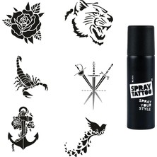 Ozka Concept Gül Kılıç Spray Tattoo Geçici Dövme Yapma Seti Sprey Dövme Kiti