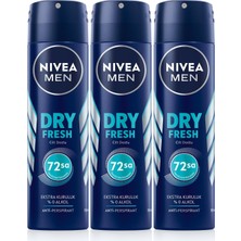 Ozka Concept Nivea Men Erkek Sprey Deodorant Dry Fresh 72 Saat Anti-Perspirant Koruma,ekstra KURULUK,150ML X3 Ad