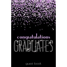 Ozka Concept Guest Book: Festive Black Purple Glitter I Congratulations Graduates I Graduation Sign In & Gift Lo
