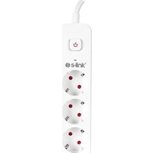 Omrs Store S-Link 1.5m 3'lü Anahtarlı Akım Korumalı Priz 3x1.5mm 750 Joule SPG301S