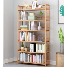 Ozka Concept Valkyrie 6 Katlı Bambu Raf Kitaplık 78X23X149,5 cm Çok Amaçlı Düzenleyici Dekoratif Organizer