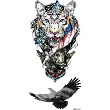 Ozka Concept Bearpear Grafitti Çizimli Kaplan Dövmesi, Kartal Dövmesi, Tiger Tattoo, Unisex Geçici Dövme