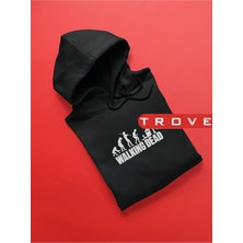Tarzsokak Unısex Kadın Erkek The Walkıng Dead Siyah Kapüşonlu Hoodie %100 Pamuk Tasarım Sweatshirt