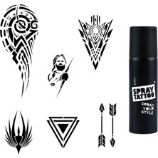 Ozka Concept Tribal Kol Spray Tattoo Geçici Dövme Seti Dark Siyah Sprey