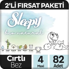 Ozka Concept Sleepy Bio 2'li Fırsat Paketi Bebek Bezi 4 Numara Maxi 82 Adet Cırtlı Bez