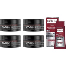 Ozka Concept Syoss Matt Fiber High Control Mat Wax 100 ml 4 Adet + Bioblas Forte Dökülme Karşıtı 360 ml Şampuan