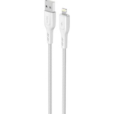 Ozka Concept Knit 2A Çıkış, Usb-A To Data Aktarım Kablosu, Örgü Tasarım, 1 Metre, Beyaz