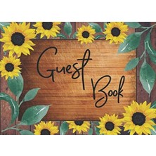Ozka Concept Guest Book: Rustic Chic Sunflowers Wood Cover Album Sign In For Wedding, Graduate, Party And Birthd