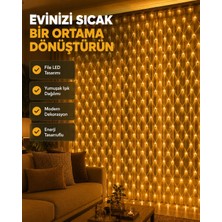 Pazarcan Ağ Şeklinde LED File Işık Dekoratif Ortam Aydınlatma Bahçe Balkon Süsü