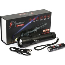 Pazarcan Peakstar PS-1600 Süper Parlak LED Zoomlu 5 Mod Su Geçirmez Profesyonel Kamp Bekçi Avcı Feneri