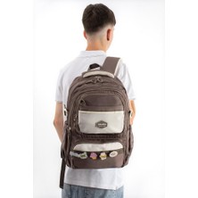 Baginn Ventis Unisex Okul Çantası Lise Ortaokul Sırt Çantası 43*30 cm Su Geçirmez Kumaş Çok Cepli Vnt1-B