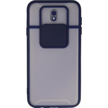 Fırsatkolik Galaxy J7 Pro / J730 Kılıf Palm Buzlu Kamera Sürgülü Silikon - Lacivert