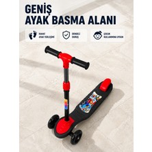 Poyraz Market Çocuklar Için 3 Tekerlekli Scooter Ayarlanabilir Gidonlu Eğlenceli Sürüş Aracı