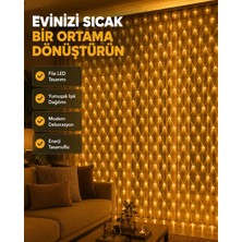 Poyraz Market Ağ Şeklinde LED File Işık Dekoratif Ortam Aydınlatma Bahçe Balkon Süsü