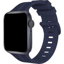 Uravas Store Watch 38MM KR408 Çizgili Silikon Kordon - Lacivert