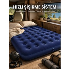 Pazarcan Çift Kişilik Şişme Yatak Dayanıklı Vinil Kamp Misafir Kullanımına Uygun