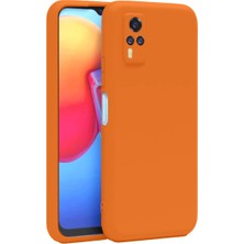 Uravas Store Vivo Y53S Kılıf Nano Içi Kadife Silikon - Turuncu