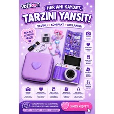 Pazarcan Çantalı Dijital Video Kamera 48MP 16X Zoom Işıklı (32GB) Kart Dijital Fotoğraf Makinesi Mo