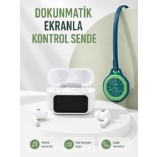 Poyraz Market Bluetooth 5.4 Kablosuz Kulaklık Yeşil Askılı Analog Charm Saat Ikili Set
