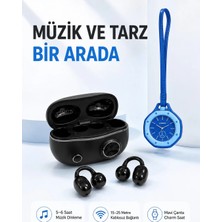 Poyraz Market Şarj Kutulu Kablosuz Kulaklık ve Askılı Mavi Charm Saat Avantajlı Ikili Set