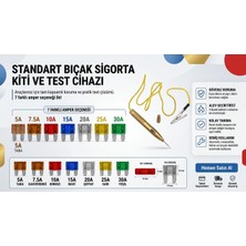 Teknolojik Garaj Oto Elektrik Kontrol Kalemi + 21'li Standart Bıçak Sigorta Seti (Araç Devre Test ve Sigorta Kit)