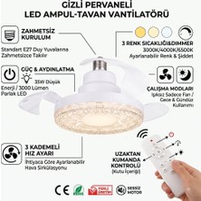 Uravas Store Gizli Pervaneli LED Ampul-Tavan Vantilatörü HV501