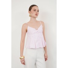 Very Moda Çizgili Askılı Bluz | D2791