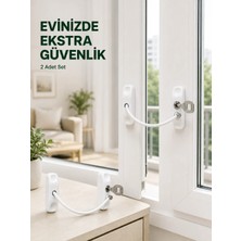 Poyraz Market Çocuk Güvenliği Için Kablolu Pencere Kilidi Anahtarlı Emniyet Aparatı 2 Adet