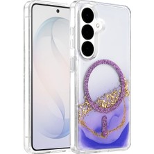 Poyraz Market Onegif Samsung Galaxy S26 Lotus Simli Magsafe Kapak - Mor