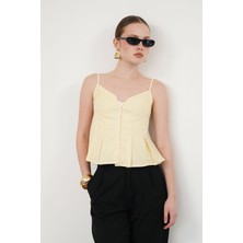 Very Moda Çizgili Askılı Bluz | D2791