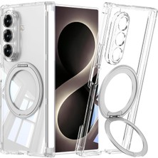 Fogy Galaxy Z Fold 8 Ultra Kılıf M-Safe Şarj Özellikli Ring Standlı Şeffaf Sert Pc Kapak