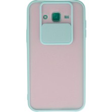 Fırsatkolik Galaxy J7 Kılıf Palm Buzlu Kamera Sürgülü Silikon - Turkuaz