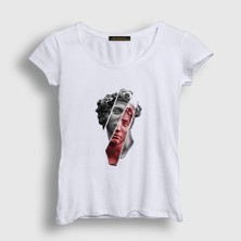 Presmono Kadın Beyaz David Davut Michelangelo T-Shirt