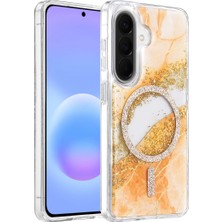 Poyraz Market Onegif Samsung Galaxy A57 5g Lotus Simli Magsafe Kapak - Turuncu