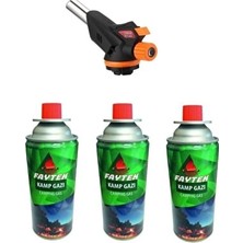 Pazarcan 3 Kartuşlu Çakmak Pürmüz Seti - Turbo Tourch Kamp Piknik Pürmüz Seti