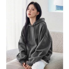 Tarzsokak Unisex Oversize Kapüşonlu Sweatshirt Gri