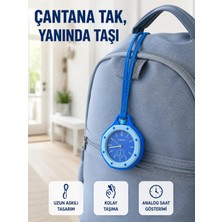 Negok Çanta ve Anahtarlık Için Askılı Analog Taşınabilir Charm Saat Mavi