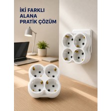 Negok Tek Prizi 4’lü Yapan Priz Adaptörü Direkt Prize Takılan Çoklayıcı 2 Adet Set