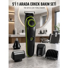 Negok 5'i 1 Arada Erkek Bakım Seti Çok Başlıklı Sakal Vücut Burun Kulak Tıraş Makinesi