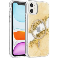 Negok Onegif Apple iPhone 11 Lotus Simli Magsafe Kapak - Gümüş