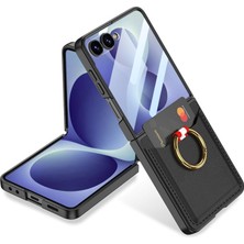 Fogy Galaxy Z Flip 8 Kılıf Yüzüklü Kartlıklı Ekran Korumalı Kapak
