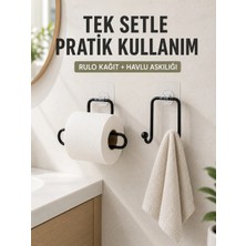 Karg Najmaddin Banyo ve Mutfak Için Yapışkanlı Havlu Askılığı ve Rulo Kağıt Tutucu Set Ka