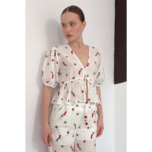 Very Moda Nakışlı Vual Bluz | D2885