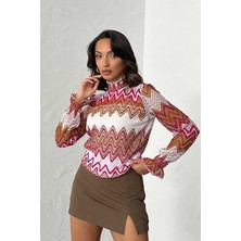 Very Moda Zik Zag Desen Bluz | F1558