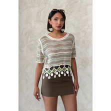 Very Moda Fileli Altı Ponponlu Bluz | D0002