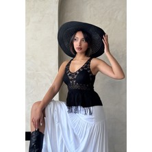 Very Moda Güpür Detaylı Askılı Bluz| D2892