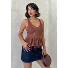 Very Moda Güpür Detaylı Askılı Bluz| D2892