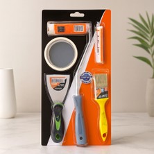 Popüler Sepet 5 Parça Boyacı Seti (Spatula, Kestirme Fırça, Yedek Rulo, Bant, 10 cm Fırça)