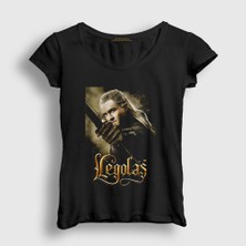 Presmono Kadın Siyah Legolas Yüzüklerin Efendisi The Lord Of The Rings T-Shirt